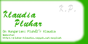 klaudia pluhar business card